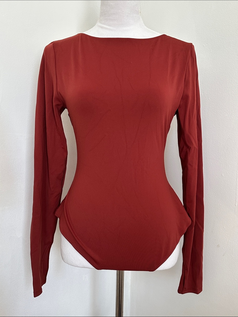 Athleta Maroon Long Sleeve Bodysuit
